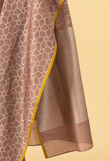 Dull Rose Banarasi Silk Sari