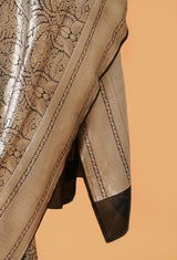 Black Banarasi Silk Jacquard Sari 10