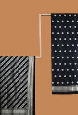 Black Banarasi Silk Unstitched Suit set