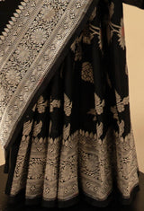Black Banarasi Silk Sari