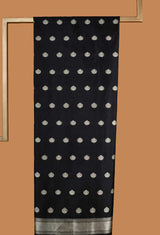 Black Banarasi Silk Unstitched Suit set