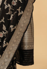Black Banarasi Silk Sari