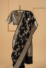 Black Banarasi Silk Sari