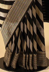 Black Banarasi Silk Sari