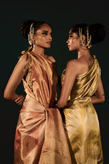 Gold-Mustard Silk Kanjivaram Sari