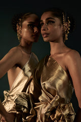 Dull Gold Silk Kanjivaram Sari
