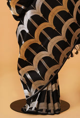 Black Banarasi Katan Silk Sari 14