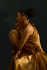 Dull Gold, Real Zari Silk Kanjivaram Sari