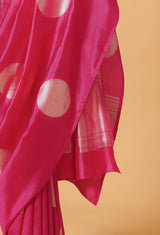 Pink Banarasi Silk Sari