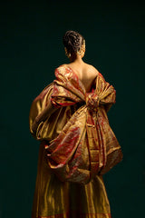Gold-Maroon Silk Kanjivaram Sari
