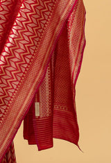Berry Red Banarasi Silk Sari