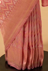 Pastel Pink Banarasi Silk Sari