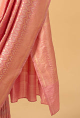 Pastel Pink Banarasi Silk Sari