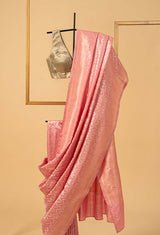 Pastel Pink Banarasi Silk Sari