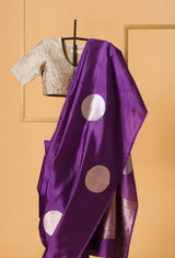 Purple Banarasi Silk Sari 17