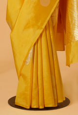 Yellow Banarasi Silk Sari 19