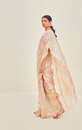 Handwoven Zari Organza Sari with print