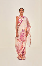 Handwoven Zari Organza Sari with print