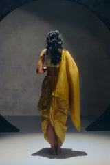 Yellow Banarasi Organza Sari