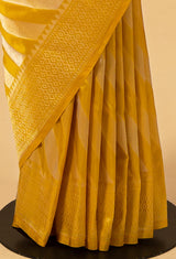 Yellow Banarasi Silk Sari