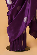 Purple Banarasi Silk Sari 21