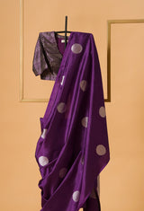 Purple Banarasi Silk Sari 21