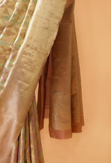 Gold Lilac Silk Tissue Kanjivaram Sari