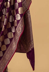 Jamun Banarasi Silk Sari