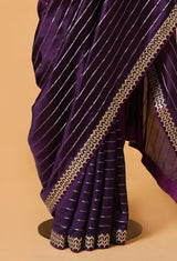 Purple Silk Gota Patti Sari 25