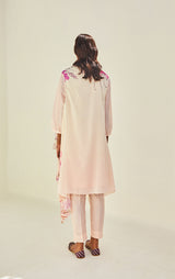 Chanderi Printed Kurta With Soft Summer Cape