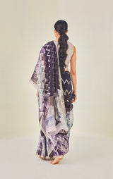 Handwoven Zari Organza Sari with print