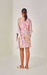 Chanderi Printed Drawstring Kaftaan