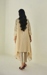 Chanderi Printed Kurta With Soft Summer Cape