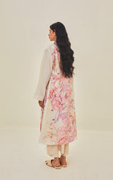 Chanderi Printed Sleeveless Kurta With Lapel Collar Soft Summer Jacket