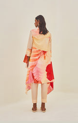 Chanderi Printed Kurta With Soft Summer Cape