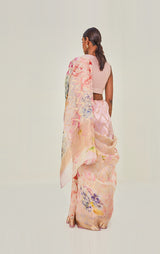 Handwoven Zari Organza Sari with print