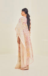 Handwoven Zari Organza Sari with print