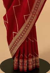 Red Banarasi Silk Sari
