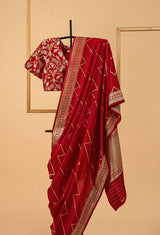 Red Banarasi Silk Sari