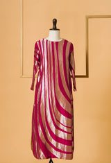 Magenta Silk Kurta with Pants 35