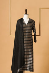 Black Banarasi Silk Suit Set 36