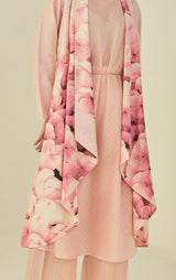 Chanderi Printed Sleeveless Dress With Soft Summer Jacket