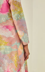 Chanderi Printed Sleeveless Dress With Soft Summer Jacket