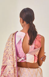 Handwoven Zari Organza Sari with print