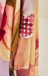 Chanderi Printed Sleeveless Kurta With Soft Summer Cape