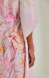 Chanderi Printed Drawstring Kaftaan