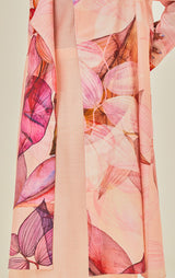 Chanderi Printed Sleeveless Dress With Soft Summer Jacket