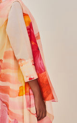 Chanderi Printed Kurta With Soft Summer Cape