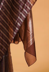 Brown Banarasi Kora Silk sari 4