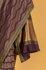 Deep Purple Banarasi Silk Sari